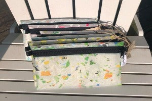 Fused Plastic Large Zipper Pouch